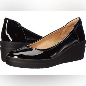 Comfy Naturalizer Women's Sam Wedge Pump Size 7.5 Platform Slip-On Black Shoe